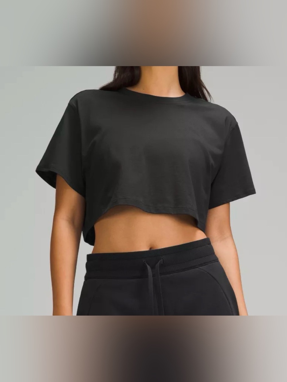 Lululemon Women 4 Black All Yours Cropped T-Shirt Athletic Activewear Athleisure - Picture 14 of 14